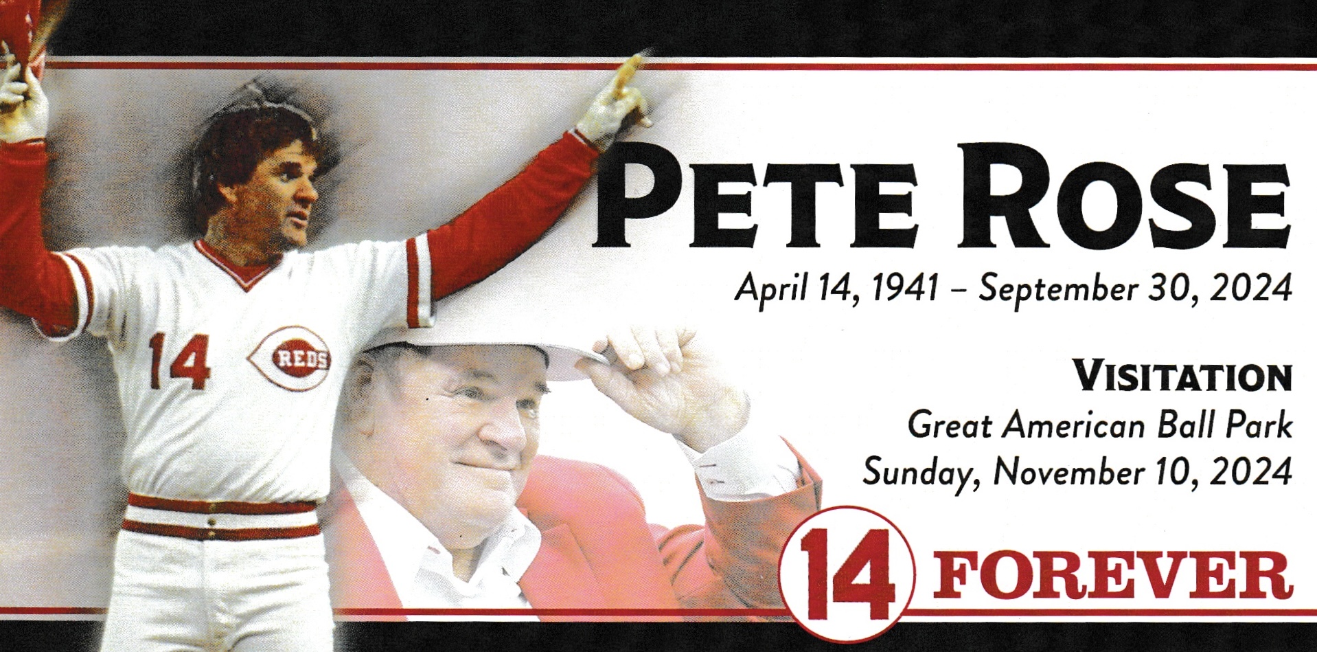 Fans pay tribute to Pete Rose during visitation held at Great American Ballpark